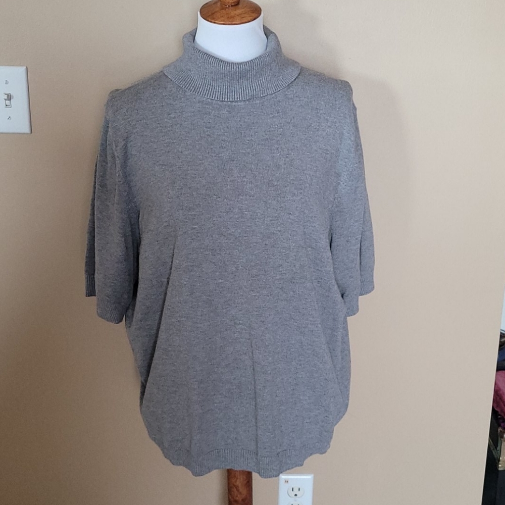 Lane Bryant Short Sleeve Turtle Neck Sweater -Grey